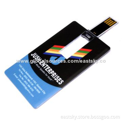 Promotional Business Card Style USB, Free Charge of Customized Pictures Printing